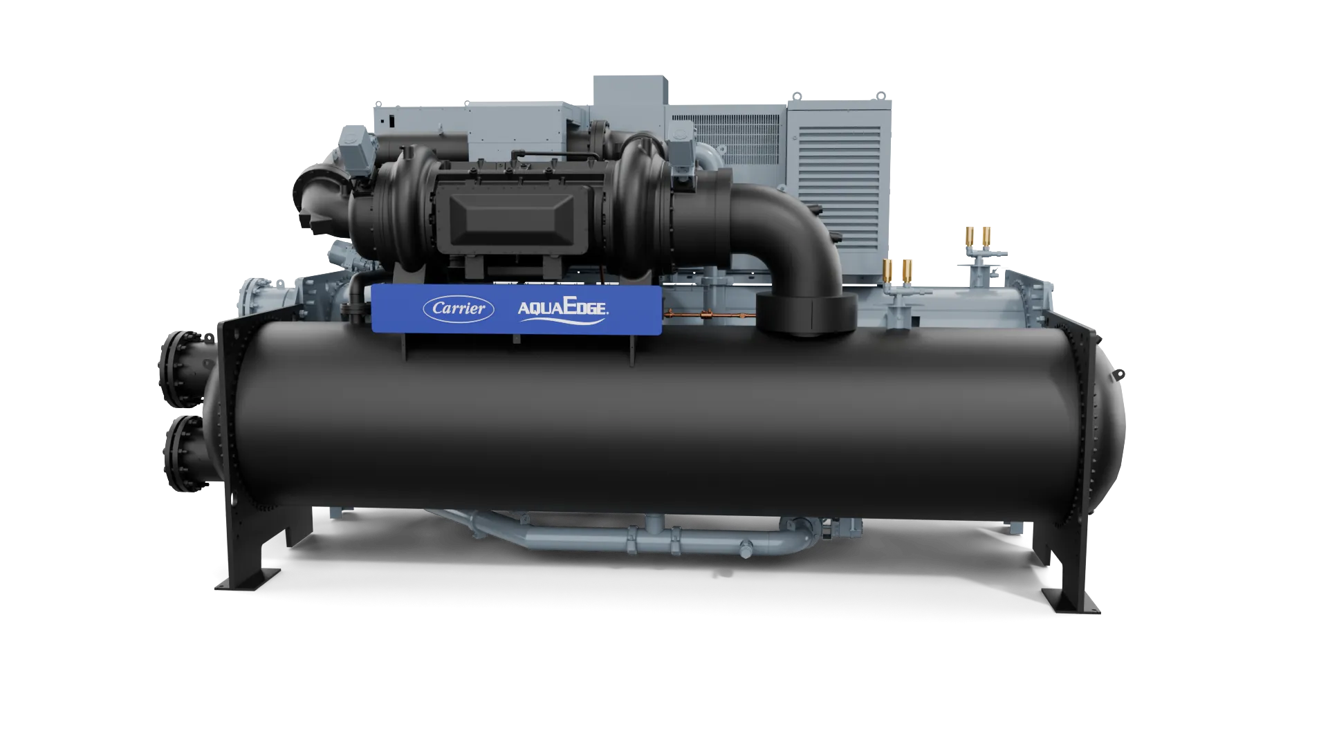 AquaEdge 19MV4 chiller — side view with technical highlights